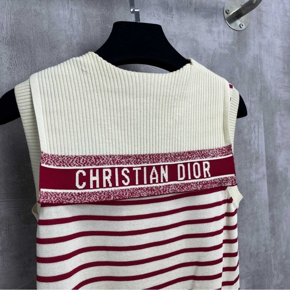 Authentic Dior Red and White Striped Tank Top - Picture 3 of 6